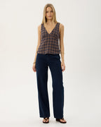 Giselle Shev - Hemp Seersucker Top - Indigo Check 10