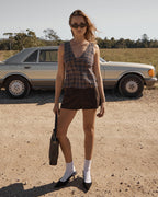 Giselle Shev - Hemp Seersucker Top - Indigo Check 6