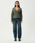 Jonah - Recycled Long Sleeve Top - Deep Olive Check - Afends