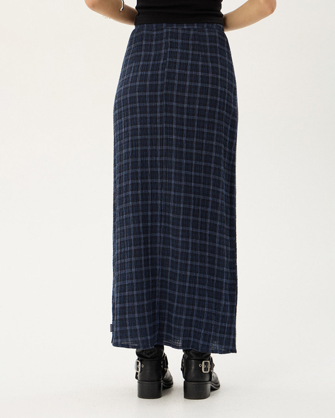 Lita Thea - Hemp Seersucker Maxi Skirt - Midnight Check 6