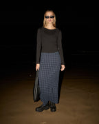 Lita Thea - Hemp Seersucker Maxi Skirt - Midnight Check 7