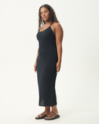 Rumi - Seersucker Midi Dress - Black - Afends