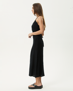 Rumi - Seersucker Midi Dress - Black - Afends