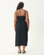 Rumi - Seersucker Midi Dress - Black - Afends