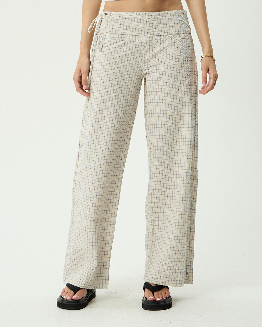 Sofia Reverb - Organic Wide Leg Pant - Moonbeam Check 3
