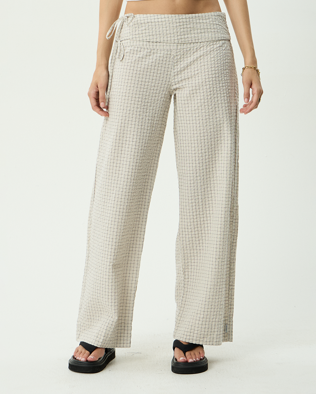 Sofia Reverb - Organic Wide Leg Pant - Moonbeam Check 3