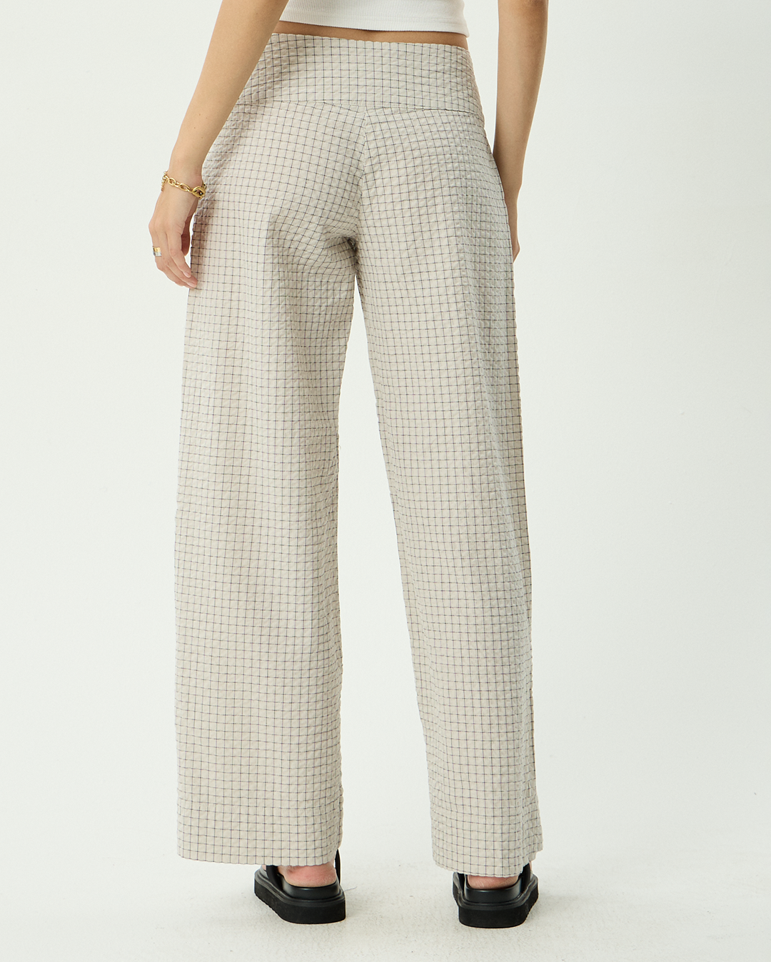 Sofia Reverb - Organic Wide Leg Pant - Moonbeam Check 9