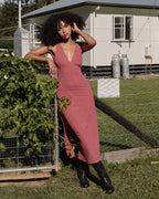 Tully Indy - Hemp Maxi Dress - Rose Check 1
