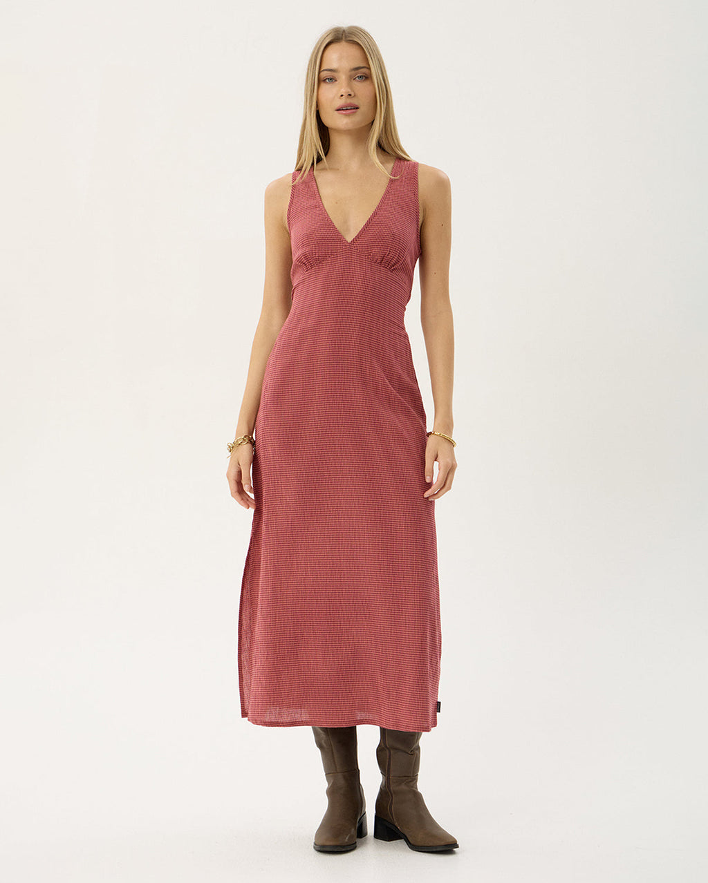Tully Indy - Hemp Maxi Dress - Rose Check 2