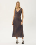Tully Shev - Hemp Seersucker Maxi Dress - Indigo Check 2