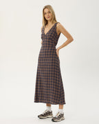 Tully Shev - Hemp Seersucker Maxi Dress - Indigo Check 3