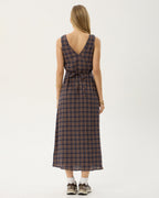 Tully Shev - Hemp Seersucker Maxi Dress - Indigo Check 6