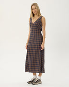 Tully Shev - Hemp Seersucker Maxi Dress - Indigo Check 7