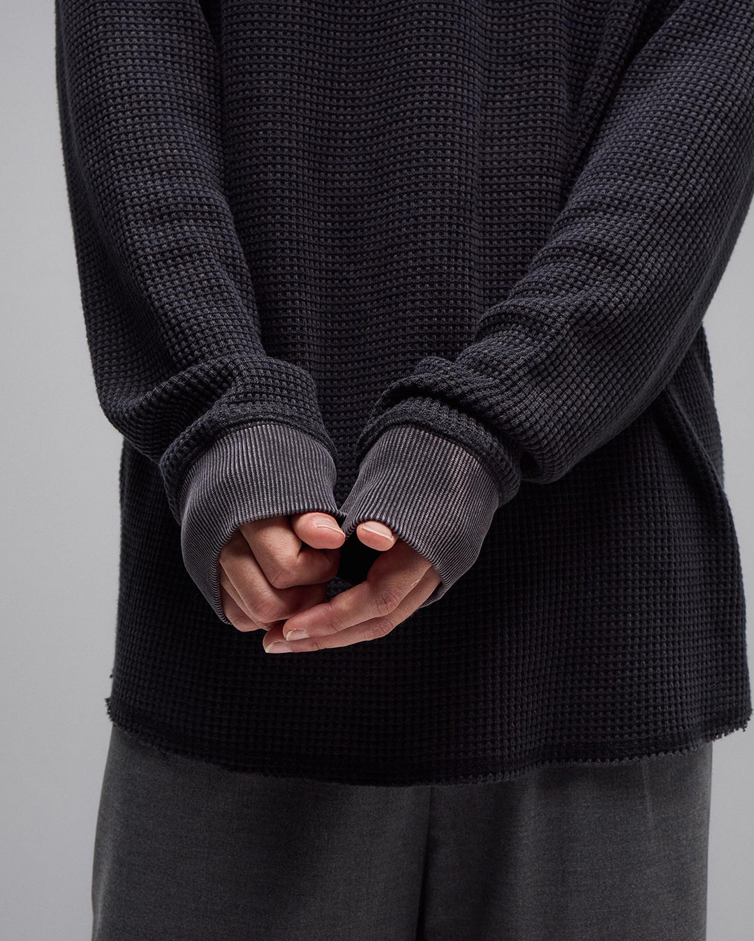 Ag Acid Long Sleeve Waffle - Acid Black - Former