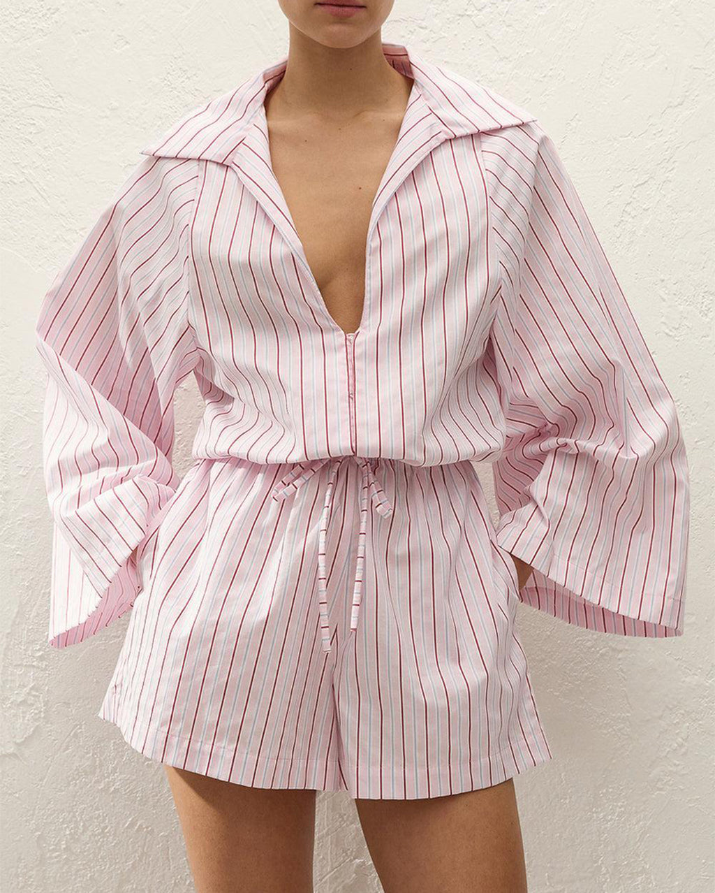 Aksel Playsuit - Fiori Stripe Palazzo - Faithfull The Brand