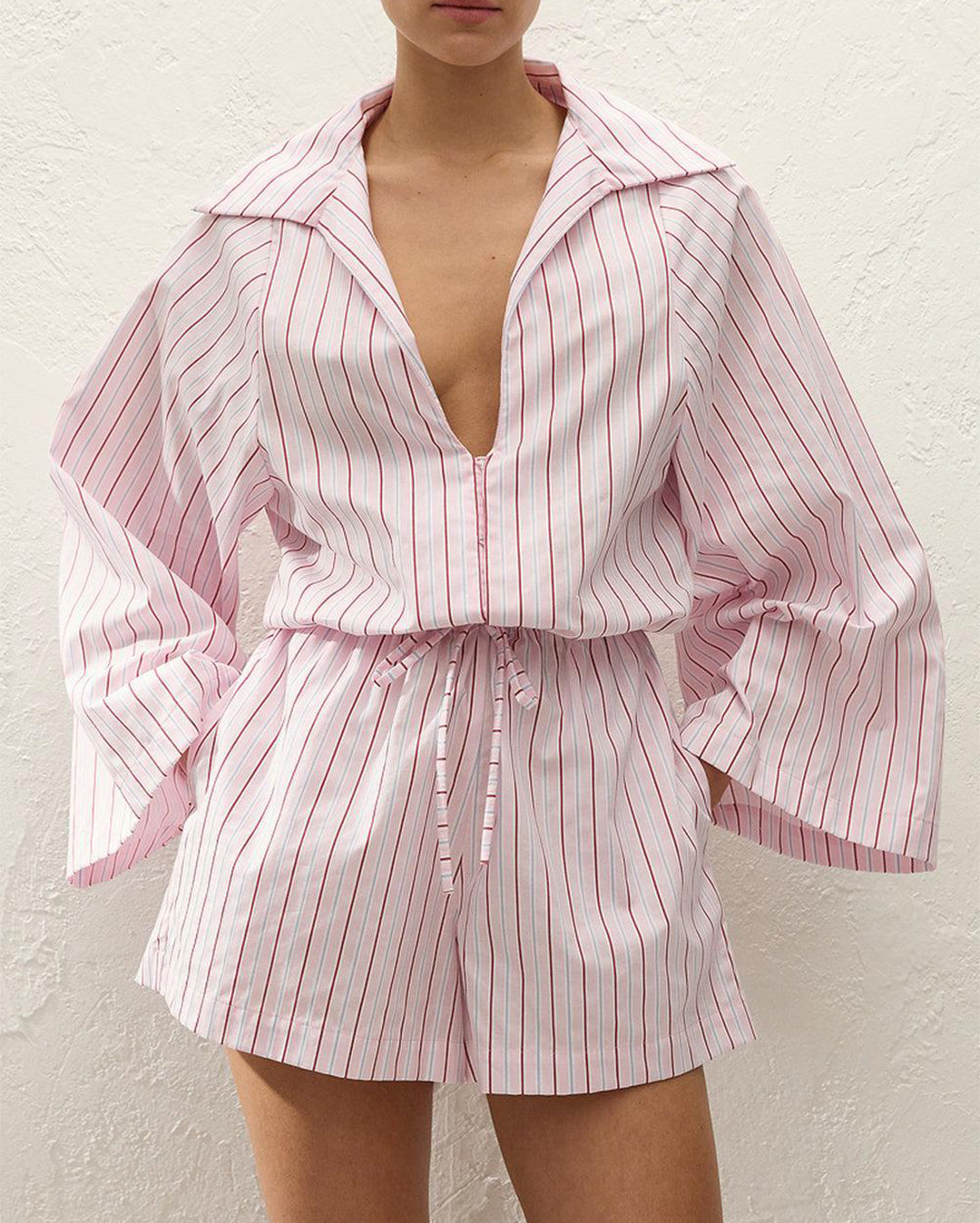Aksel Playsuit - Fiori Stripe Palazzo - Faithfull The Brand