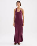 Amaya Cupro Dress - Merlot - Nude Lucy