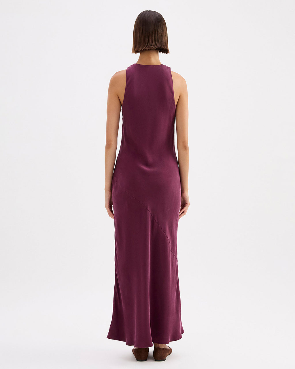 Amaya Cupro Dress - Merlot - Nude Lucy