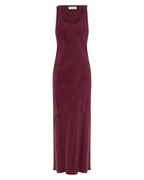 Amaya Cupro Dress - Merlot - Nude Lucy