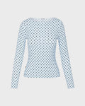 Amelia Top - Blue Small Dot - Miaou