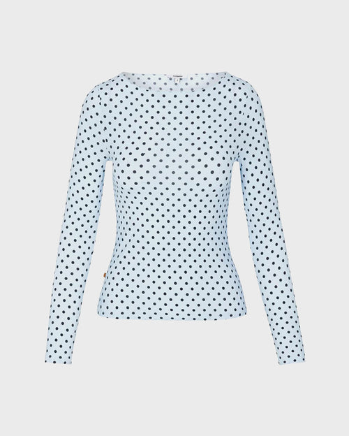 Amelia Top - Blue Small Dot - Miaou