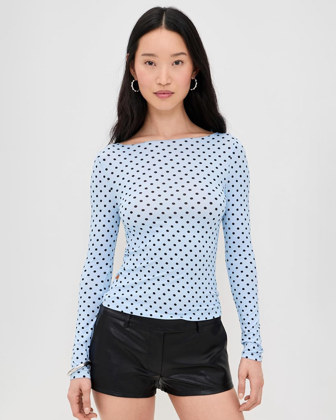 Amelia Top - Blue Small Dot - Miaou