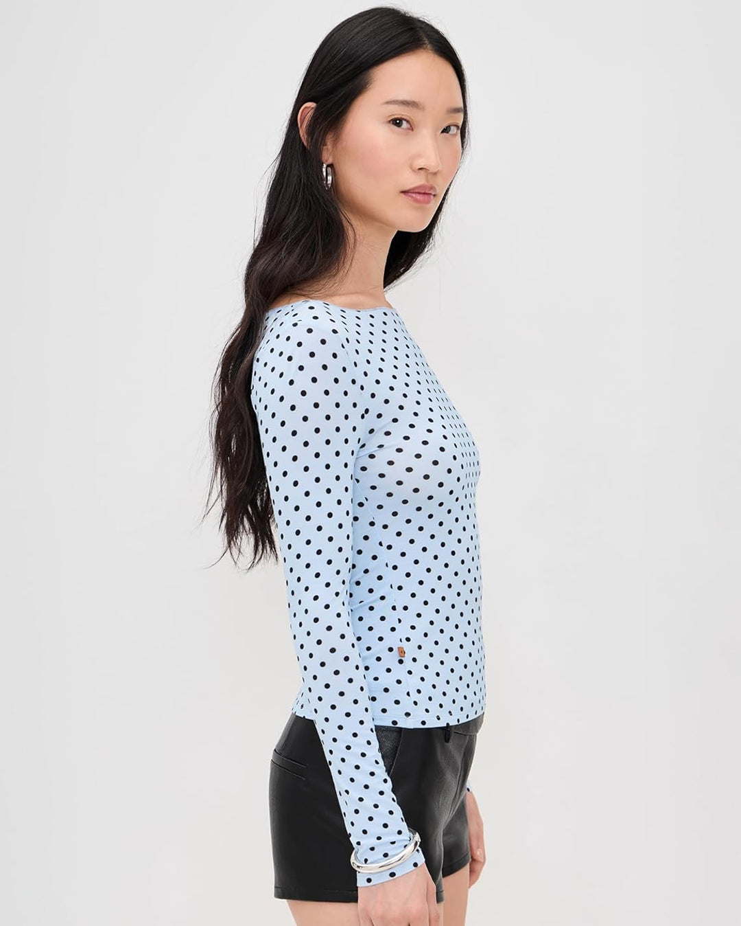 Amelia Top - Blue Small Dot - Miaou