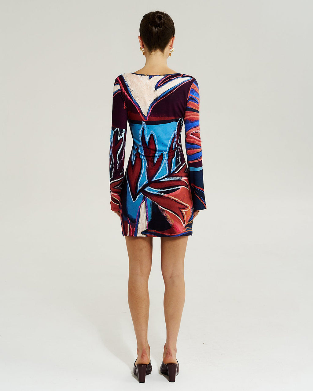 Amie Long Sleeve Mini Dress - Bordeaux - Summi Summi