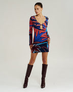 Amie Long Sleeve Mini Dress - Bordeaux - Summi Summi