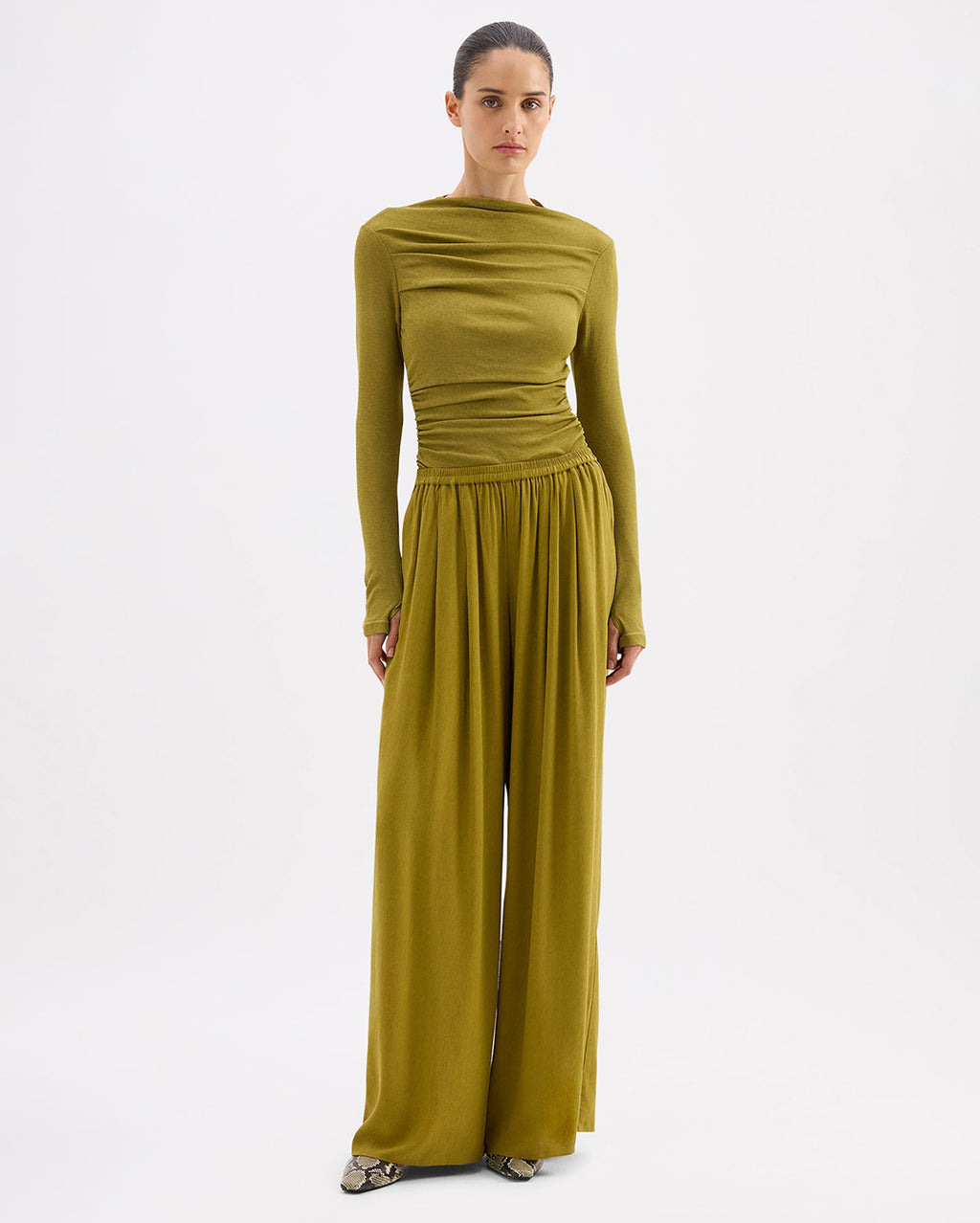 Anthea Pant - Avocado - Nude Lucy