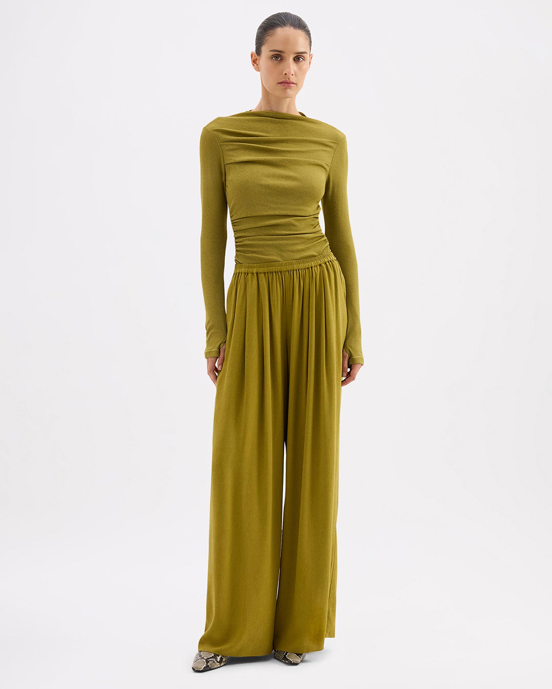 Anthea Pant - Avocado - Nude Lucy