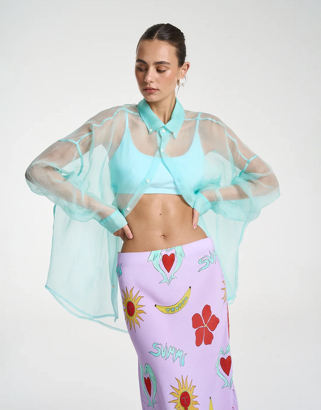 Mercurio Silk Shirt - Aqua