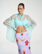 Mercurio Silk Shirt - Aqua by Summi Summi - view 2