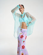 Mercurio Silk Shirt - Aqua by Summi Summi - view 3
