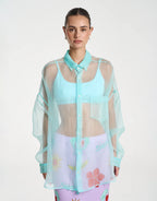 Mercurio Silk Shirt - Aqua by Summi Summi - view 4
