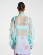 Mercurio Silk Shirt - Aqua by Summi Summi - view 5