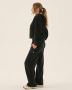 Aj Velour Hoodie - Noir - Araminta James