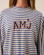 Amj Waffle Long Sleeve Top - Dark Navy - Araminta James