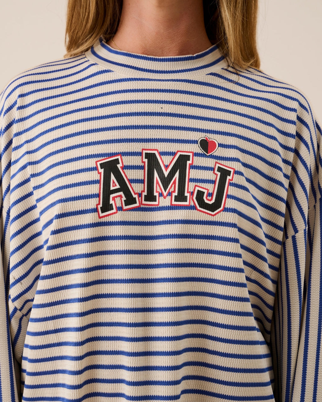 Amj Waffle Long Sleeve Top - Dark Navy - Araminta James