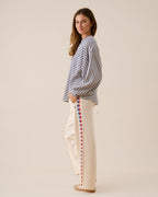 Amj Waffle Long Sleeve Top - Dark Navy - Araminta James