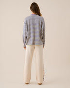 Amj Waffle Long Sleeve Top - Dark Navy - Araminta James