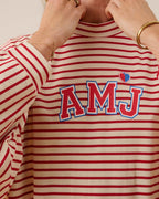 Amj Waffle Long Sleeve Top - Red Alert - Araminta James