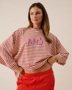 Amj Waffle Long Sleeve Top - Red Alert - Araminta James