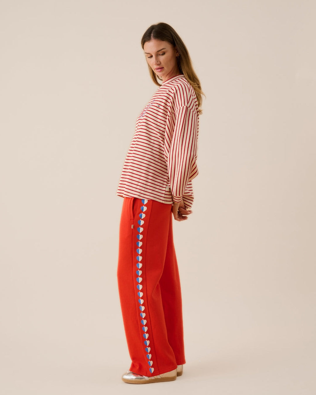Amj Waffle Long Sleeve Top - Red Alert - Araminta James