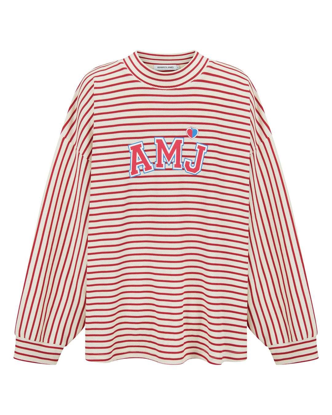 Amj Waffle Long Sleeve Top - Red Alert - Araminta James