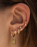 Nova Gold Huggie Earrings - Stone - Arms of Eve