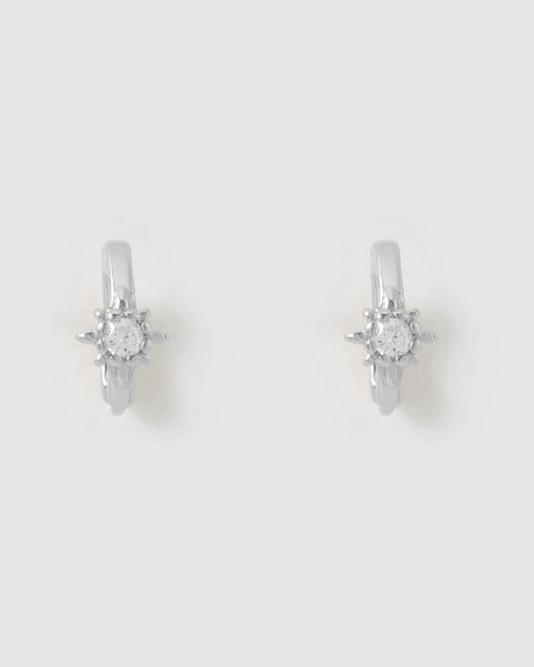 Nova Silver Huggie Earrings - Silver - Arms of Eve