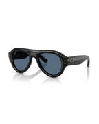 Aviator Puffer Sunglasses - Black/Dark Blue - Ray-Ban