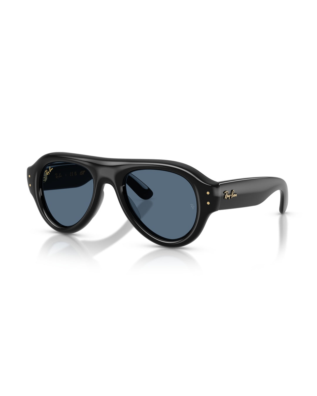 Aviator Puffer Sunglasses - Black/Dark Blue - Ray-Ban
