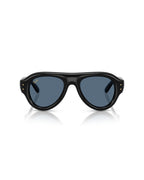 Aviator Puffer Sunglasses - Black/Dark Blue - Ray-Ban